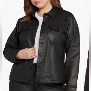 NYDJ Women's Black Coated Denim Jacket